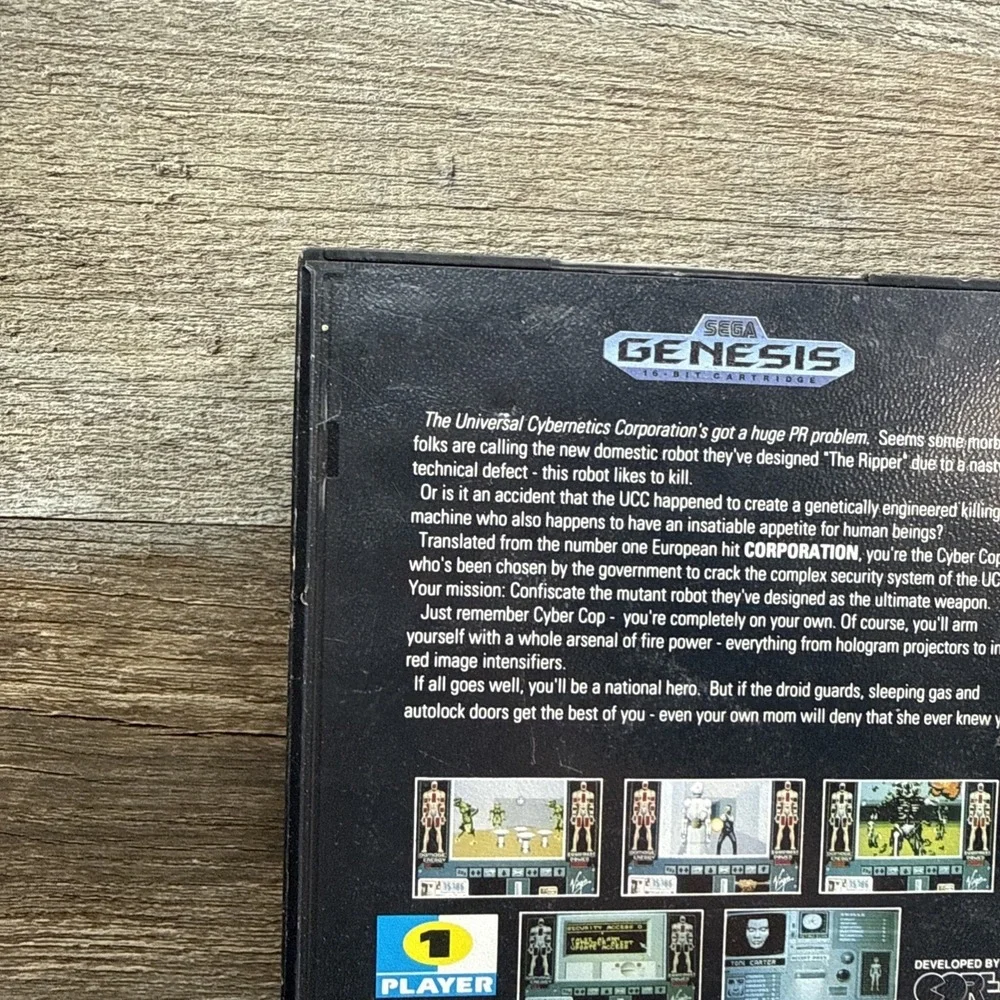 Cyber Cop (Sega Genesis, 1992) Complete With Manual